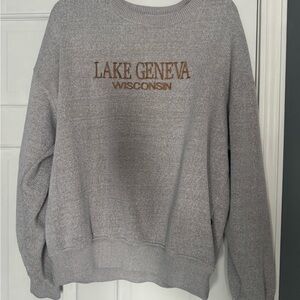 Lake Geneva Wisconsin Gray Crewneck Sweater